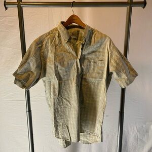 Lacoste Plaid Short Sleeve Button-Up Shirt